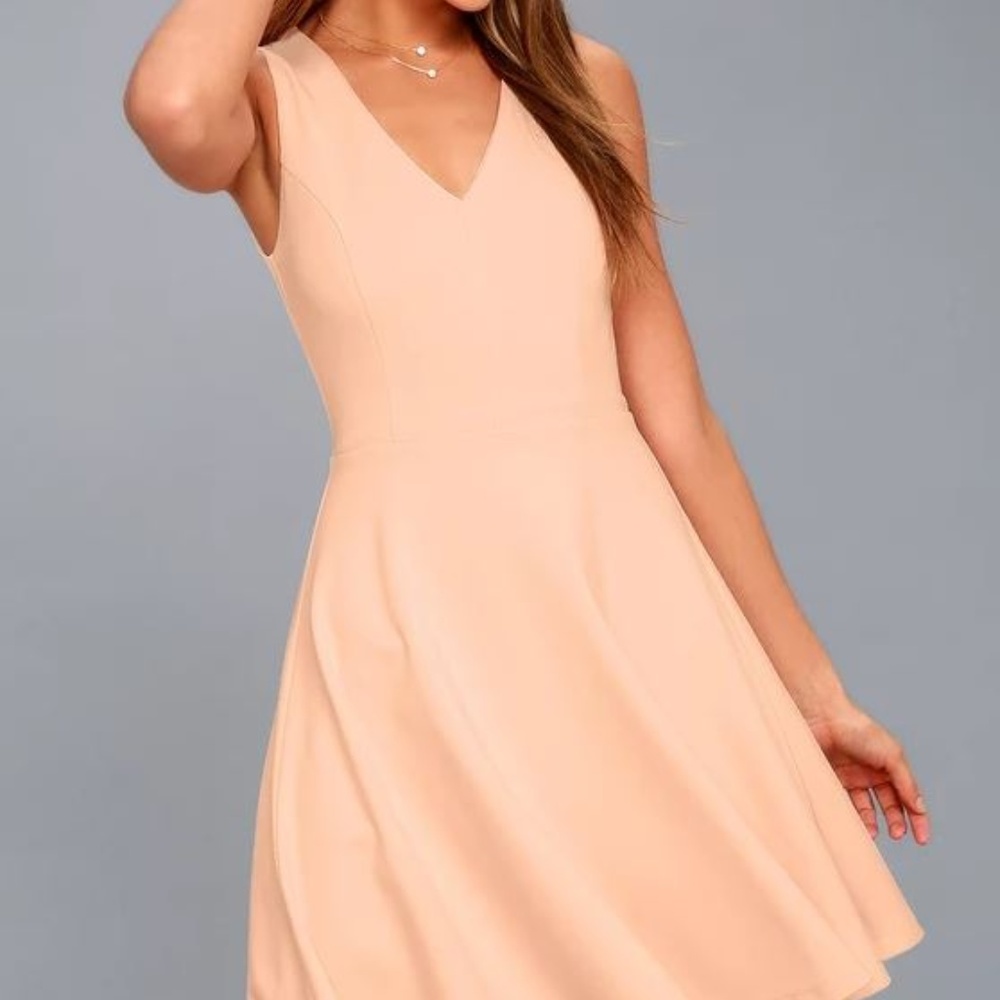 NWT!!! Lulu's Bon Appetit Peach Skater dress